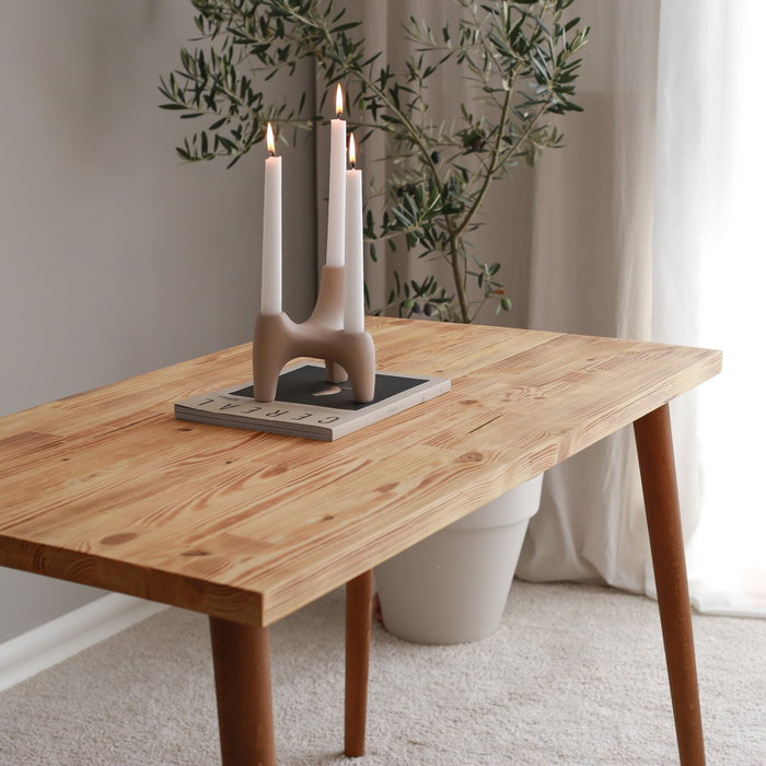 Hanah Home Escritorio de Estudio Roble 110x73x60cm, Madera Maciza Pino y Haya, Diseño Moderno y Funcional